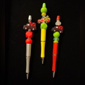 Handmade Beaded Red Truck Pens - You Choose 1 🧁